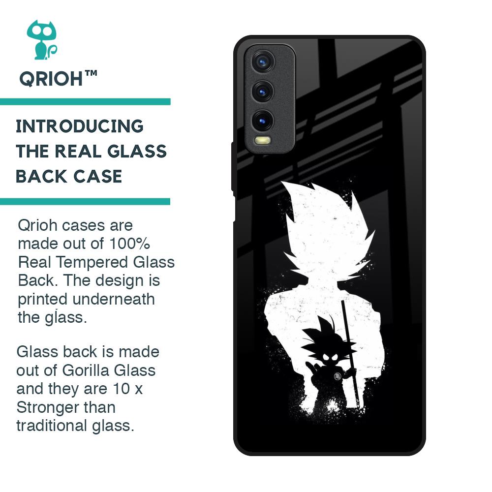 Monochrome Goku Glass Case for Vivo Y20