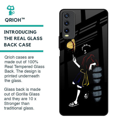 Luffy Line Art Glass Case for Vivo Y20