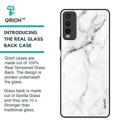 Modern White Marble Glass Case for Vivo Y20