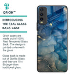 Blue Cool Marble Glass Case for Vivo Y20