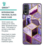 Purple Rhombus Marble Glass Case for Vivo Y20