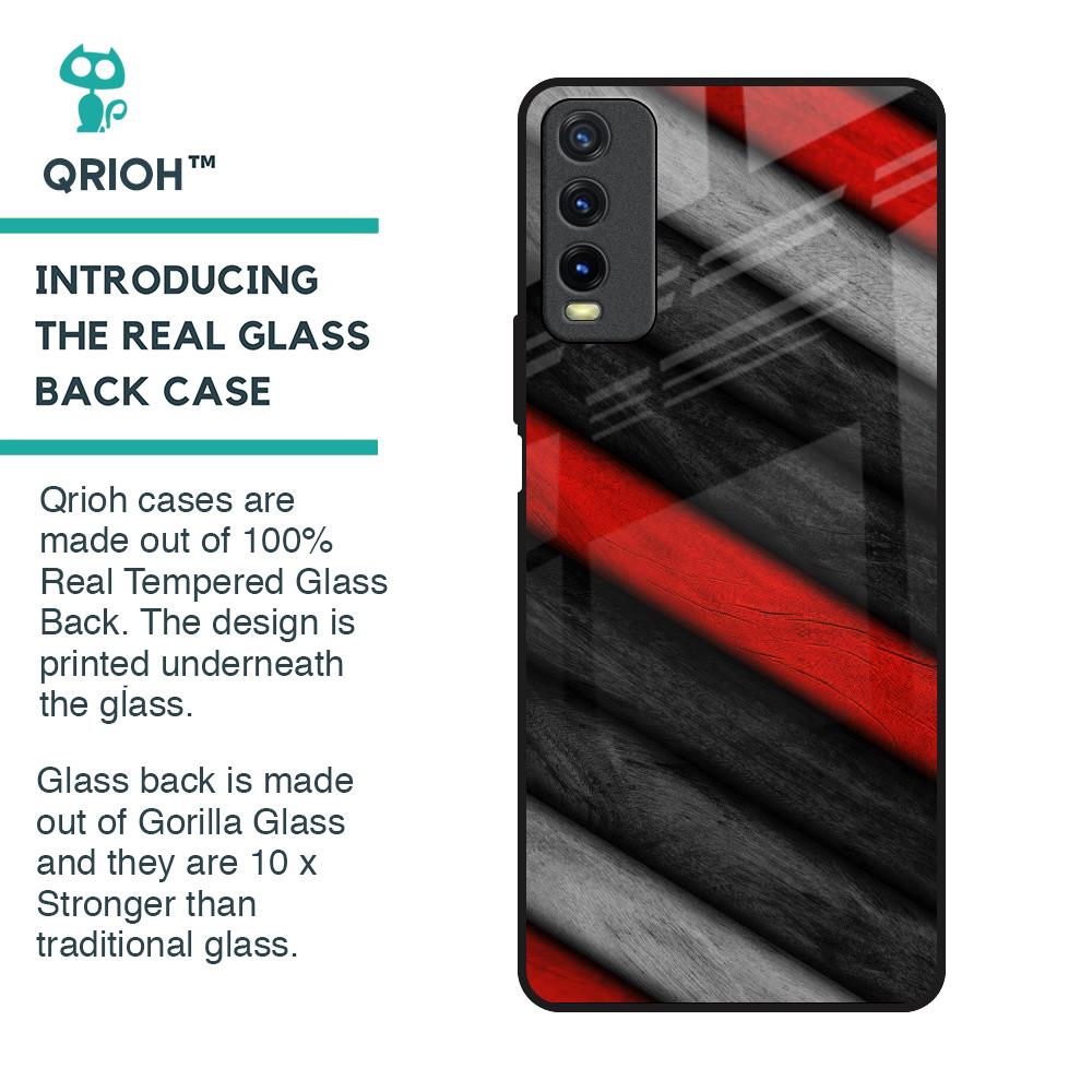 Soft Wooden Texture Glass Case for Vivo Y20