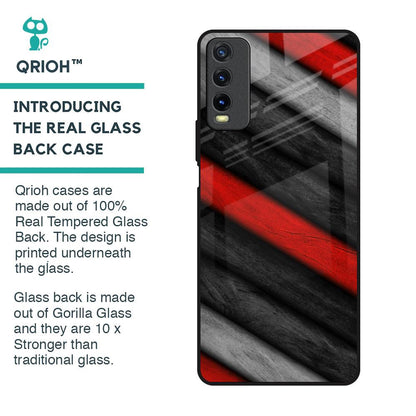 Soft Wooden Texture Glass Case for Vivo Y20