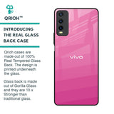 Pink Ribbon Caddy Glass Case for Vivo Y20