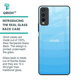 Wavy Blue Pattern Glass Case for Vivo Y20