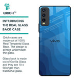 Blue Wave Abstract Glass Case for Vivo Y20