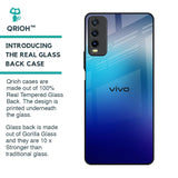 Blue Rhombus Pattern Glass Case for Vivo Y20