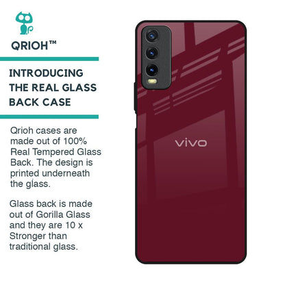 Classic Burgundy Glass Case for Vivo Y20