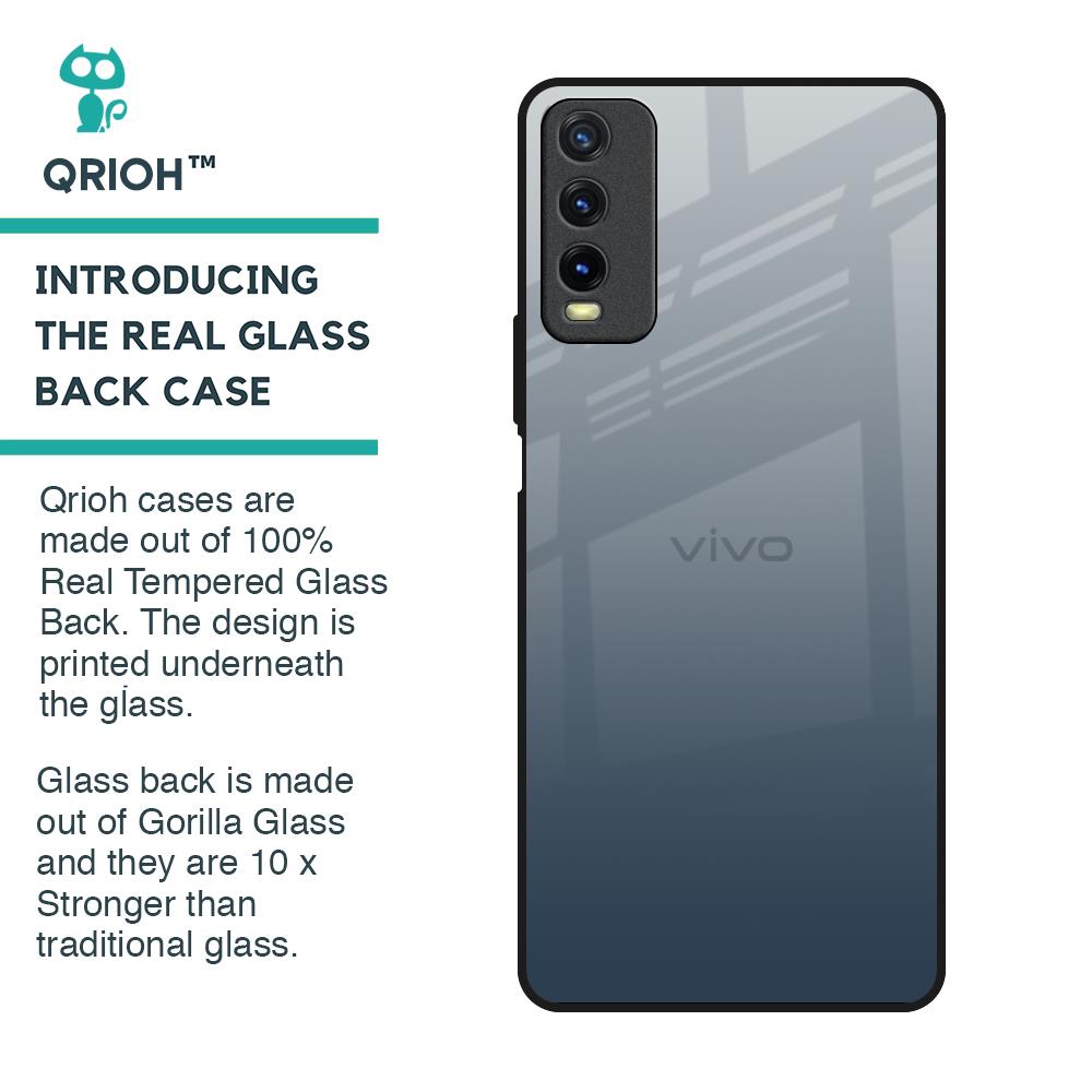 Smokey Grey Color Glass Case For Vivo Y20