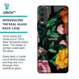 Flowers & Butterfly Glass Case for Vivo Y20