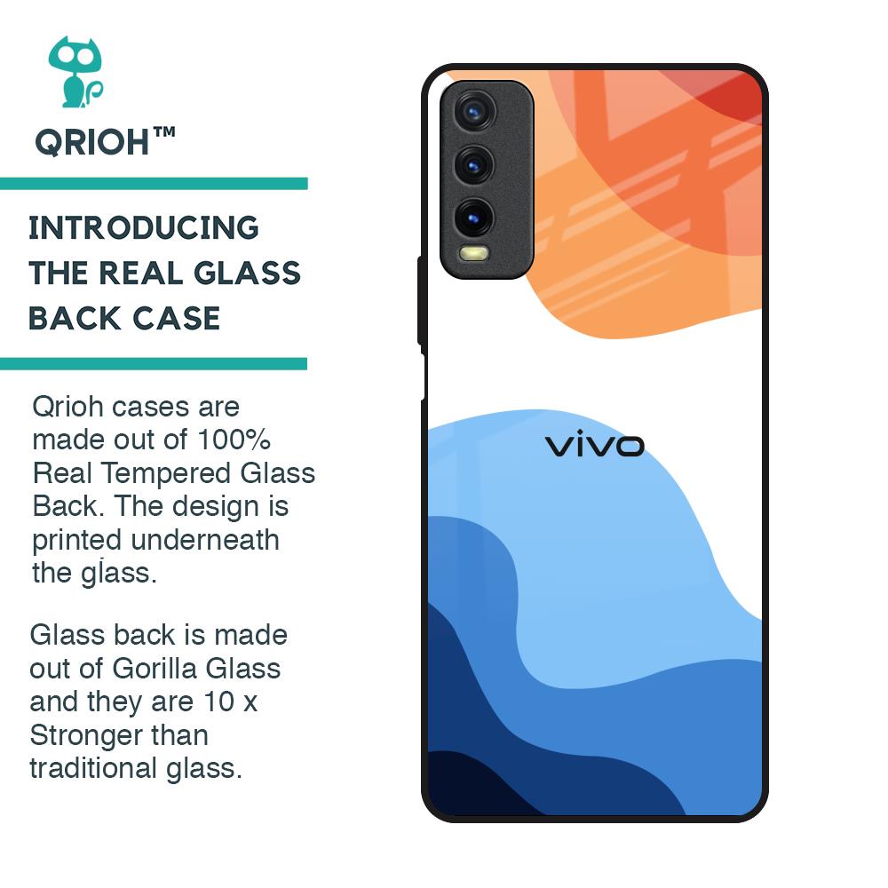 Wavy Color Pattern Glass Case for Vivo Y20