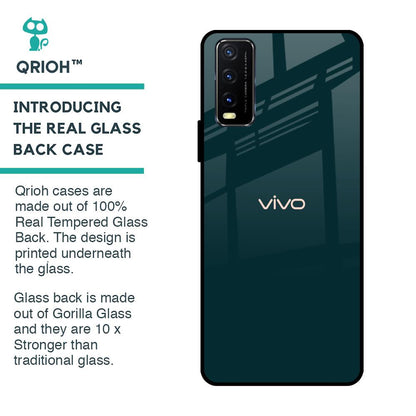 Hunter Green Glass Case For Vivo Y20