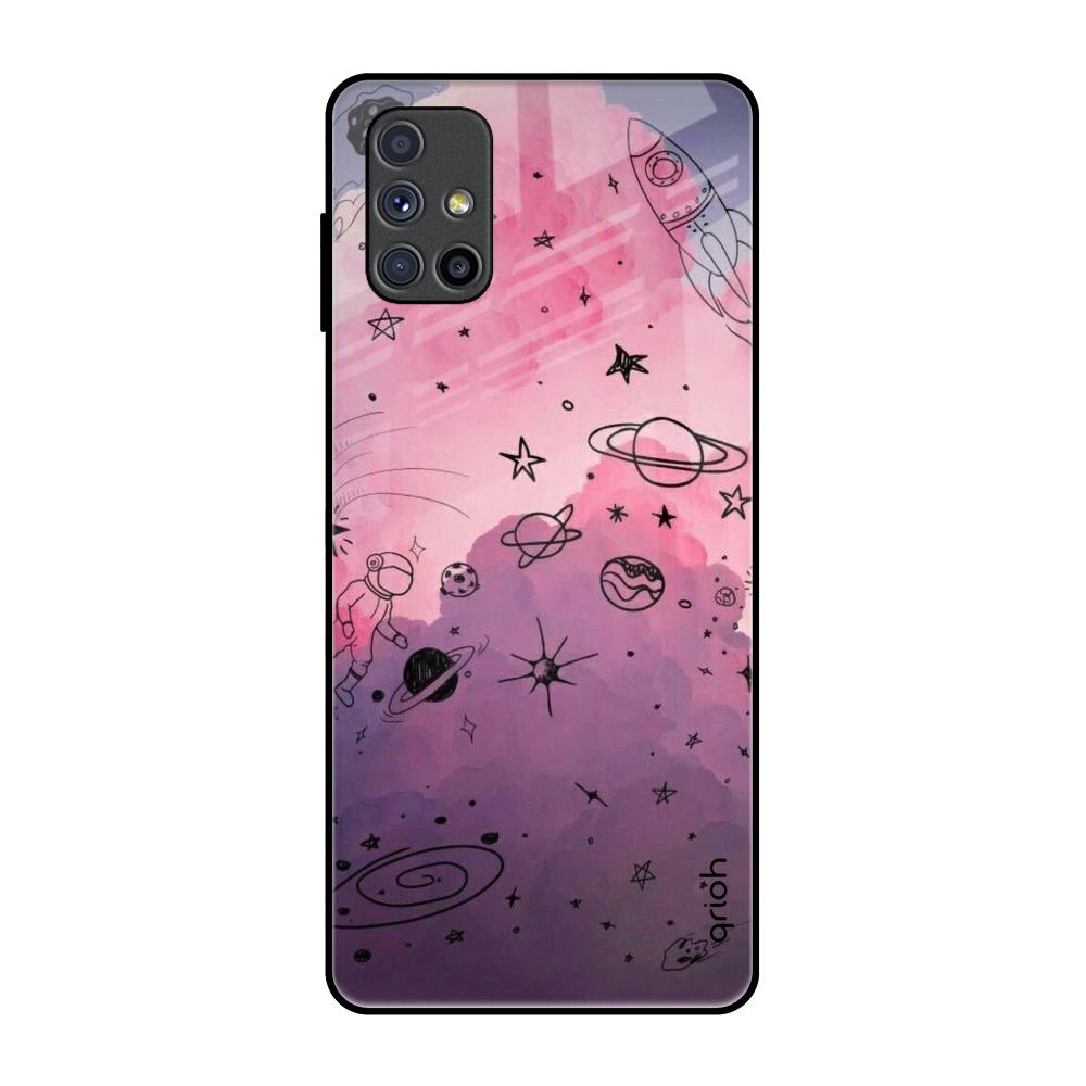 Space Doodles Samsung Galaxy M51 Glass Back Cover Online