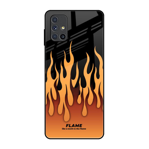 Fire Flame Samsung Galaxy M51 Glass Back Cover Online