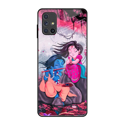 Radha Krishna Art Samsung Galaxy M51 Glass Back Cover Online