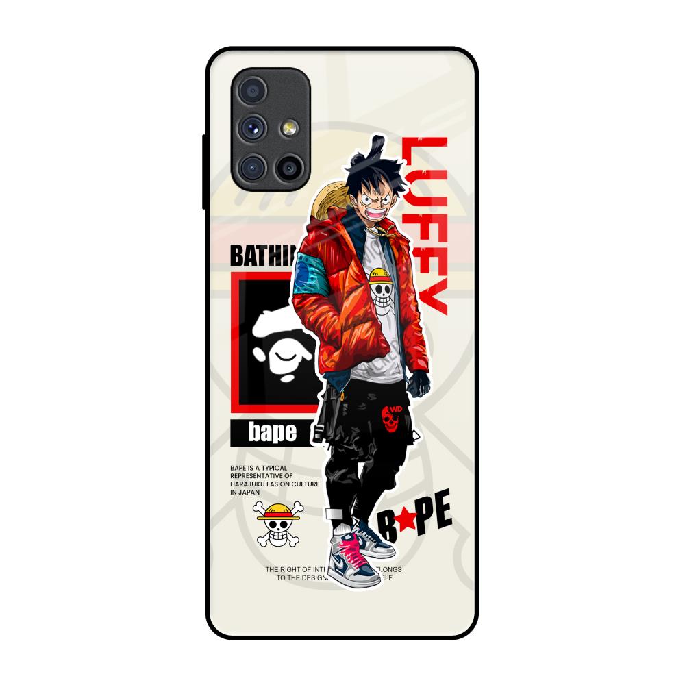 Bape Luffy Samsung Galaxy M51 Glass Back Cover Online