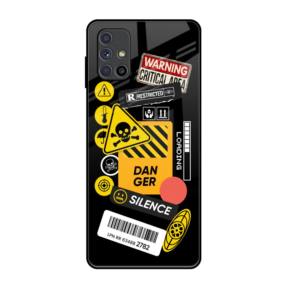 Danger Signs Samsung Galaxy M51 Glass Back Cover Online