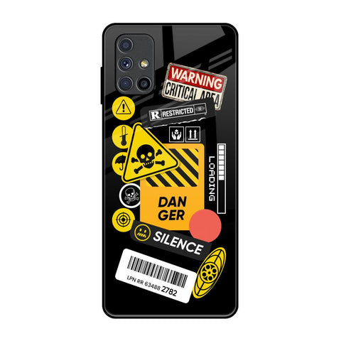 Danger Signs Samsung Galaxy M51 Glass Back Cover Online