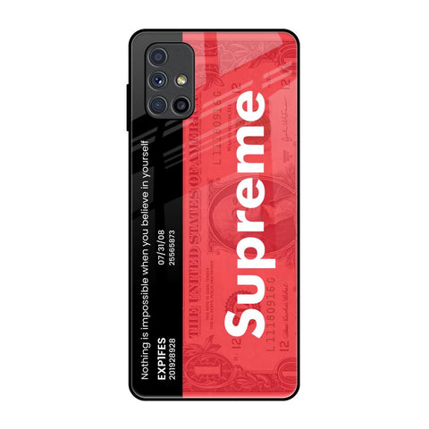 Supreme Ticket Samsung Galaxy M51 Glass Back Cover Online