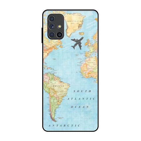 Travel Map Samsung Galaxy M51 Glass Back Cover Online