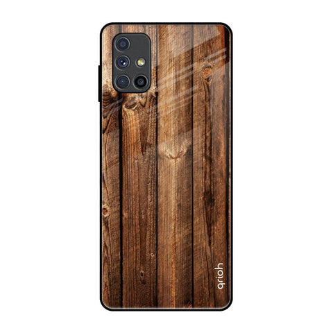 Timber Printed Samsung Galaxy M51 Glass Back Cover Online