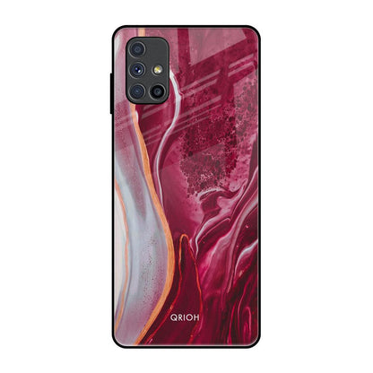 Crimson Ruby Samsung Galaxy M51 Glass Back Cover Online