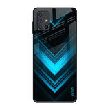 Vertical Blue Arrow Samsung Galaxy M51 Glass Back Cover Online