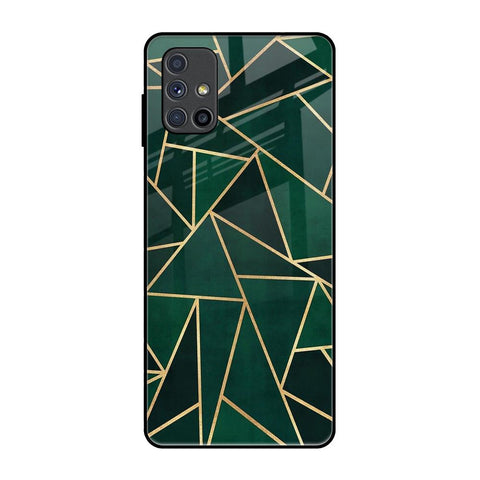 Abstract Green Samsung Galaxy M51 Glass Back Cover Online