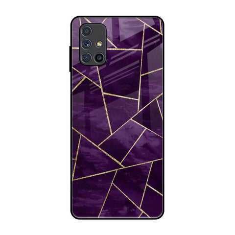 Geometric Purple Samsung Galaxy M51 Glass Back Cover Online