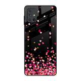 Heart Rain Fall Samsung Galaxy M51 Glass Back Cover Online