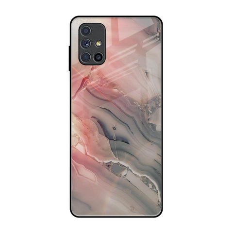Pink And Grey Marble Samsung Galaxy M51 Glass Back Cover Online