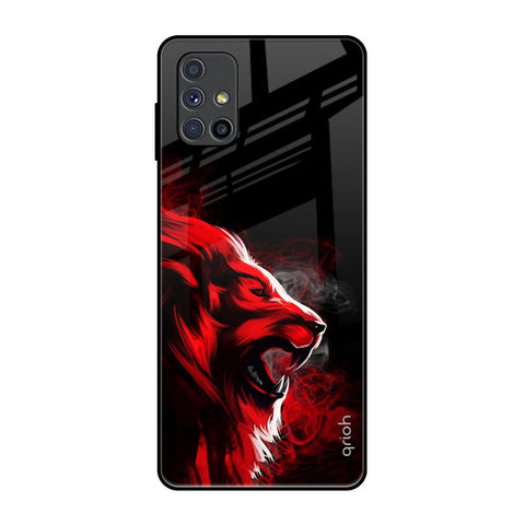 Red Angry Lion Samsung Galaxy M51 Glass Back Cover Online