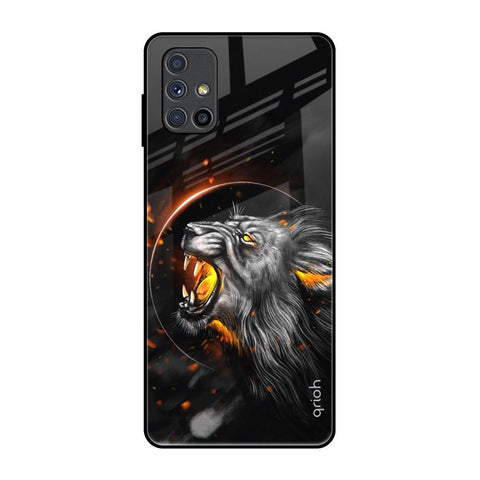Aggressive Lion Samsung Galaxy M51 Glass Back Cover Online
