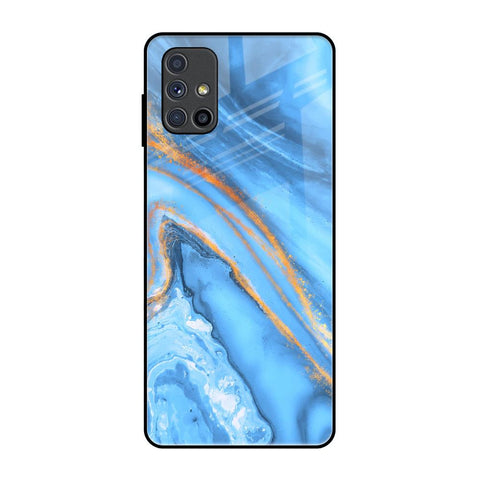 Vibrant Blue Marble Samsung Galaxy M51 Glass Back Cover Online