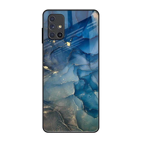 Blue Cool Marble Samsung Galaxy M51 Glass Back Cover Online