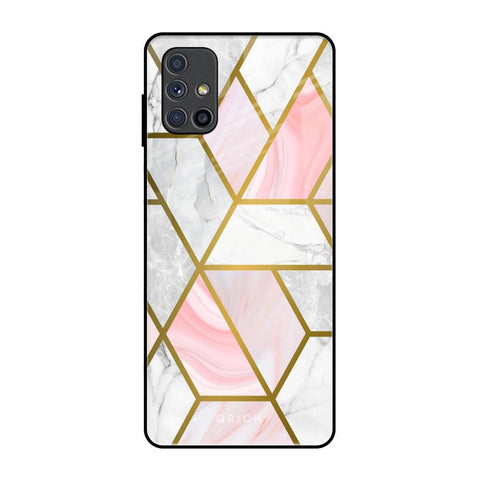 Geometrical Marble Samsung Galaxy M51 Glass Back Cover Online