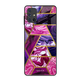 Electroplated Geometric Marble Samsung Galaxy M51 Glass Back Cover Online