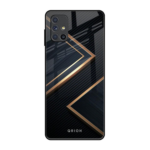Sleek Golden & Navy Samsung Galaxy M51 Glass Back Cover Online