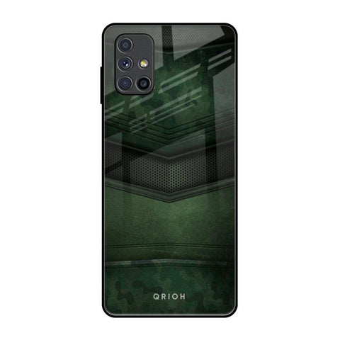Green Leather Samsung Galaxy M51 Glass Back Cover Online