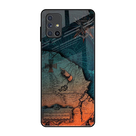 Geographical Map Samsung Galaxy M51 Glass Back Cover Online