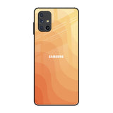 Orange Curve Pattern Samsung Galaxy M51 Glass Back Cover Online