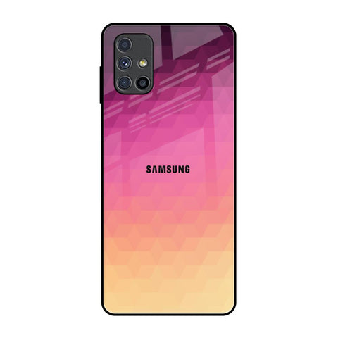 Geometric Pink Diamond Samsung Galaxy M51 Glass Back Cover Online
