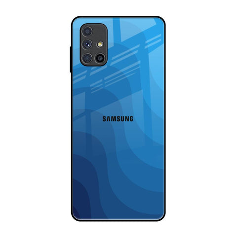 Blue Wave Abstract Samsung Galaxy M51 Glass Back Cover Online