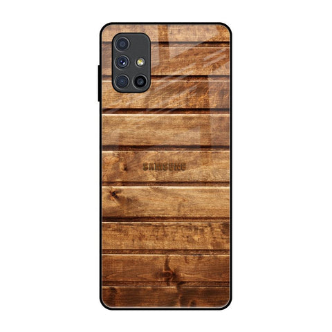 Wooden Planks Samsung Galaxy M51 Glass Back Cover Online