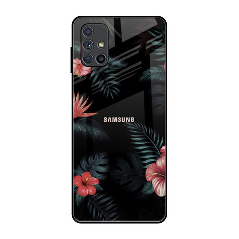 Tropical Art Flower Samsung Galaxy M51 Glass Back Cover Online
