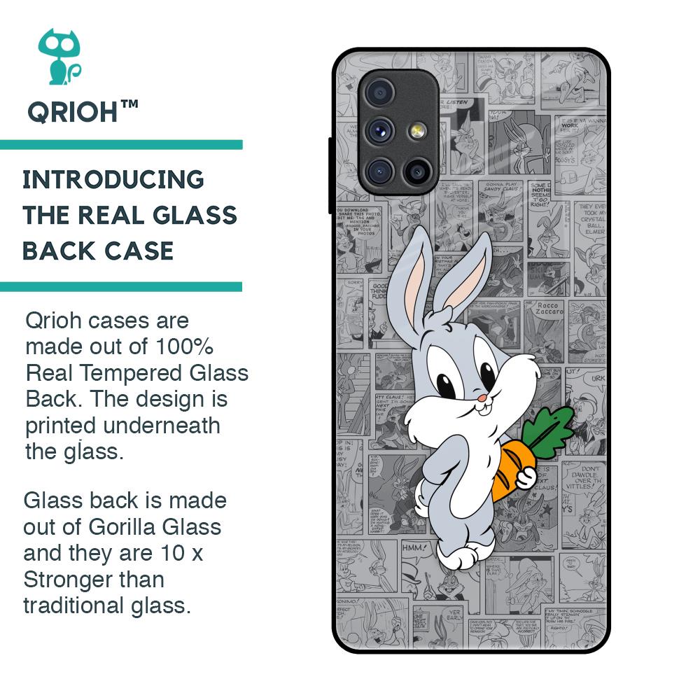 Cute Baby Bunny Glass Case for Samsung Galaxy M51