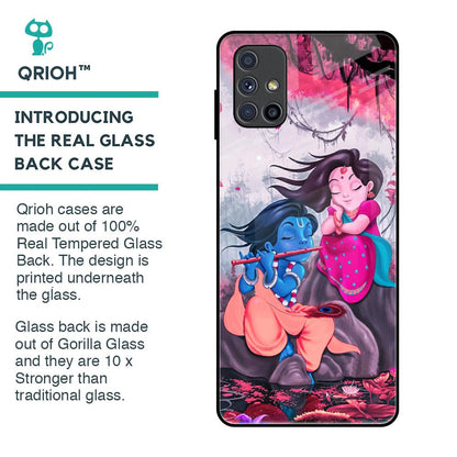 Radha Krishna Art Glass Case for Samsung Galaxy M51