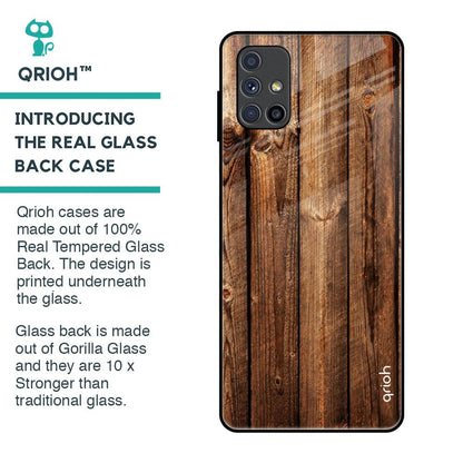 Timber Printed Glass Case for Samsung Galaxy M51