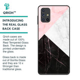 Marble Collage Art Glass Case For Samsung Galaxy M51