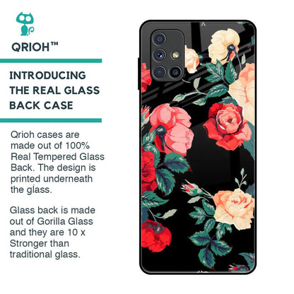 Floral Bunch Glass Case For Samsung Galaxy M51